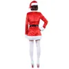 Cosplay apagável sexy natal cosplay feminino deluxe vermelho veet papai noel vestido de manga longa casaco chapéu carnaval festa outfitcosplay