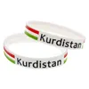 1PC Koerdistan Vlag Logo Siliconen Polsbandje Wit Volwassen Grootte Zacht en flexibel Ideaal voor dagelijks gebruik221o