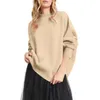 Maglioni da donna girocollo manica a pipistrello oversize spacco laterale pullover a coste maglione top gonfio per le donne