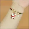 Christmas Decorations Noctilucent Bead Hand Strap Weave Chain Bracelet Jewelry Santa Claus Tree Snowman Pattern Merry Xmas Festive G Dh0Ye