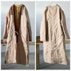 Women's Trench Coats Johnature Women Chinese Style Patchwork Color Parkas V-Neck Long Sleeve Winter Warm 2023 Linen Vintage Loose