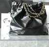 Abendtaschen Frau 22bag Kleiner Stil Echtes Italien Leder Großer Sack Hochleistungs-Einkaufstasche Metallkette 2023 Luxus Top Qualy