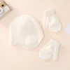 Haaraccessoires Geboren baby baby peuter wintermuts muts wanten set warme gebreide handschoen