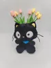 Vente chaude nouveau gros chocolat chat en peluche poupée mignon chat noir en peluche jouet enfants cadeau de noël gratuit UPS/DHL