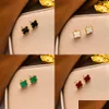 Stud 18K vergulde luxe designer stud oorbel 4/klavertje vier sieraden mode charme vrouwen studs huwelijkscadeau hoge kwaliteit drop Dh1Zg