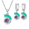 Ketting Oorbellen Set Unieke Slakvormige Kristallen Oorbel Voor Vrouwen Sieraden Accessoires Bruidsfeest Bruiloft Meisje Cadeau