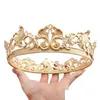 Wedding Hair Jewelry Baroque Vintage Royal King Crowns for Men Round Metal stop Gold Tiaras i Boy Party Costume Prince Accessorie DHHG3