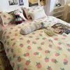 Conjuntos de cama Conjunto floral com capa de edredão sem enchimento de folha plana fronhas 2024 crianças rainha tamanho completo meninos meninas roupa de cama 231020