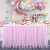 Tafelrok Tule tafelrokken voor bruiloft Tafelplint Babyshower Home Decor 183x77cm 6FT 231019