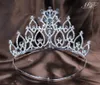 Hair Clips Dazzling Flower Tiaras 5" Floral Brides Crowns Handmade Clear Rhinestone Crystal Diamante Headpiece Wedding Bridal Prom Party