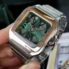 Męskie szkielet zegarek 39 mm Automatyczny ruch mechaniczny Stal nierdzewna Kobiety Pieczone niebieskie zegarki igła moda na rękę M262Z