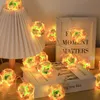 Christmas Decorations Rose Flower Balls Led String Lights for Home Laser Dream Colorful Ball Festival Party Wedding 231019