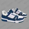 Designer Sneakers Men Causal Shoes Woman Platform Trainers Leather Fashion Lace Up Sole Running Shoes White Black Blue Luxury Velvet Suede Shoe With Box NO486