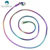 5pcs lot Rainbow Colol Square Snake 1 4mm Stainless Steel Chains Necklace 18'' 20 Link Chain Jewelry Making276t