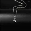 Pendant Necklaces Hawaiian Nautical Stainless Steel Jewelry Lovely Mermaid Tail for Women Simple Whale Fishtail C I03s