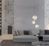 Lámparas colgantes Escalera larga Araña Estilo chino Dúplex Villa Hall Moderno Minimalista Mármol español