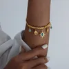 Europeisk och amerikansk personlighet oregelbunden liten sol turkoshänge halsband armband kvinnors smycken set titanium stål smycken