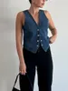 Vêtes de femmes femmes Y2k Vintage Denim Viete Corset Sans manche