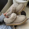 Pantofole Tasman Ciabatte in pelliccia di castagna Stivali di pelle di pecora ultra mini Shearling Stivali con plateau Tazz Semi di senape Castagna Nero Marrone chiaro Inverno Australia soffice pelliccia Muli Scarpe