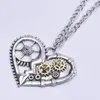 Pendant Necklaces Hip Hop Steampunk Heart Shaped Chain Women Vintage Mechanical Gear Kpop Men Grunge Collier Couple Gift Jewelry