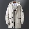 Gilet da uomo Piumino bianco da uomo invernale spesso caldo lungo Parka cappotto con cappuccio soprabito antivento 20 gradi giacche da neve Doudoune Homme 231020