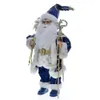 Noel Dekorasyonları 2023 45cm Noel Baba Mavi Sequin Bebek Yıl Çocuk Hediye Ağacı Dekorasyon Tasfiyeleri Mağaza Pencere Süsleme 231019
