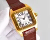 Top elegante orologio meccanico automatico a carica automatica uomo donna quadrante argento oro 42mm 36mm orologio da polso dal design classico quadrato orologio casual con cinturino in pelle da donna 170B