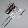 Makeup Brushes Purple 6pcs Eye Set-High Quality Goat Hair Eyeshadow Brush Nose Shadow Highlighter-All