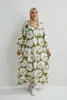 Ethnic Clothing Eid Muslim Women Hijab Dress Floral Abaya Dubai Turkey Vintage Printing Robe Islam Arab Female Kaftan Morocco Party Gowns