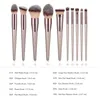 Läppstift 4 10st Champagne Makeup Brushes Set för kosmetiska foundation Powder Blush Eyeshadow Kabuki Blending Make Up Brush Beauty Tool 231020