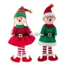 Juldekorationer Nytt år 2024 JUL ELF DOLL Ornament Xmas Tree Hanging Pendant Navidad 2023 Santa Kids Gift Christmas Home Decoration X1020