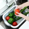 Placas Cesta de drenagem multifuncional dobrável criativa para uso doméstico Bacia de lavagem de vegetais Pia de cozinha