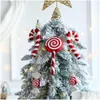 Christmas Decorations Mix Cute Xmas Candy Canes Lollipop Tree Balls Ornament Hanging Home Decoration 2023 Navidad Natal Noel Decor D Dhbl2