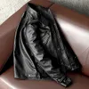 Herren-Leder-Kunstleder, klassische Mode, schwarze Lederjacke, schmal, 100 % echtes Rindsleder, Herren-Mantel aus echtem Leder, Herbst, Frühling, asiatische Größe 5XL 231019