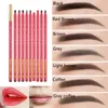 Ögonbrynsförstärkare Vattentäta långvariga ögonbrynspennor Skala av Red Lip Pencil Eyebrow Tattoo Makeup Microblader Brow Pencil Makeup Tool 23102020