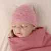 Chapeaux Double couche pour nouveau-né de 0 à 3M, Bonnet tricoté en fil doux pour bébé, garde la tête au chaud, 8 couleurs, hiver