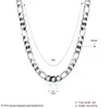 Łańcuchy luksus 925 srebrny srebrny Naszyjnik łańcucha geometrii 10 mm dla mężczyzn Kobieta 20/24 cale modne akcesoria ślubne biżuteria