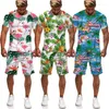 Chándales para hombres 2023 Hombres Primavera Verano Transpirable Cuello redondo Manga corta Camiseta Pantalones cortos Patrón de dígitos Impresión 3D Tendencia de moda Conjunto casual