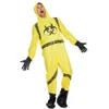 cosplay Eraspooky Biohazard Uniforme Masque à Gaz Costume d'Halloween pour Adulte Combinaison Jaune avec Capuche Party Game Room Escape NPC Propscosplay