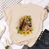 Herren T-Shirts Pferd T-Shirts Damen Harajuku Streetwear T-Shirt Weiblich Grafik Anime Y2k Kleidung