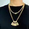 Collane con ciondolo Moda Catena placcata oro Curb Collana iniziale di 26 lettere per uomo Cubano grosso grosso CZ Goth Punk Gioielli Hip Hop