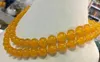 Chains Natural 8mm Brazilian Yellow Topaz Gemstone Round Beads Necklace 32''