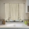 Curtain Country Farmhouse Plaid Checkered Window Tie Up Shade Light Shower