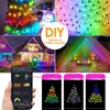 Decoraciones navideñas Bluetooth Luces de hadas coloridas Árbol Festoon RGB LED Luz de cadena Año de Navidad Decoración de vacaciones de boda Lámpara de guirnalda 231019