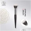 Makeup Brushes Ebony Wood Medium Stippling Brush - Soft 100% Natural Goat Hair Powder Blush Highlight Beauty Cosmetics Tools Drop De Dhdbc