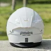 オートバイヘルメットドット承認オリジナルブライトホワイトダブルレンズハーフヘルメットレーシングキッズユニセックスサマーカパセテカスコ
