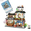 Blokuje Nowy kreatywny model morski Fish Food House Model Block MOC Store z figurami lalki Zestawy cegieł dla chłopców zabawki dla dzieci prezenty R231020