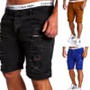 Whole-Black Raped Jeans Men 2017 Marka krótka motocyklowy jeanse dżinsowe letnie swobodny Slim Fit Bawełna bawełna prosta mężczyźni Short 259k