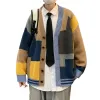 トレンディな男性秋のコート特大の男性セーターコートシングルブレストソフトアンチリンクセーターコートキープ