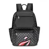 Trendy Shark Backpack Fashion Classic Checker Męski plecak na świeżym powietrzu Torba do przechowywania Torba Torba męska 231020